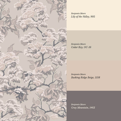 Lennon Vintage Tapestry Forest Taupe Pale Mauve Wallpaper