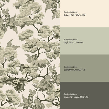 Lennon Vintage Tapestry Forest Sage Cream Wallpaper