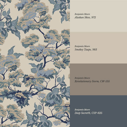 Lennon Vintage Tapestry Forest French Blue Wallpaper