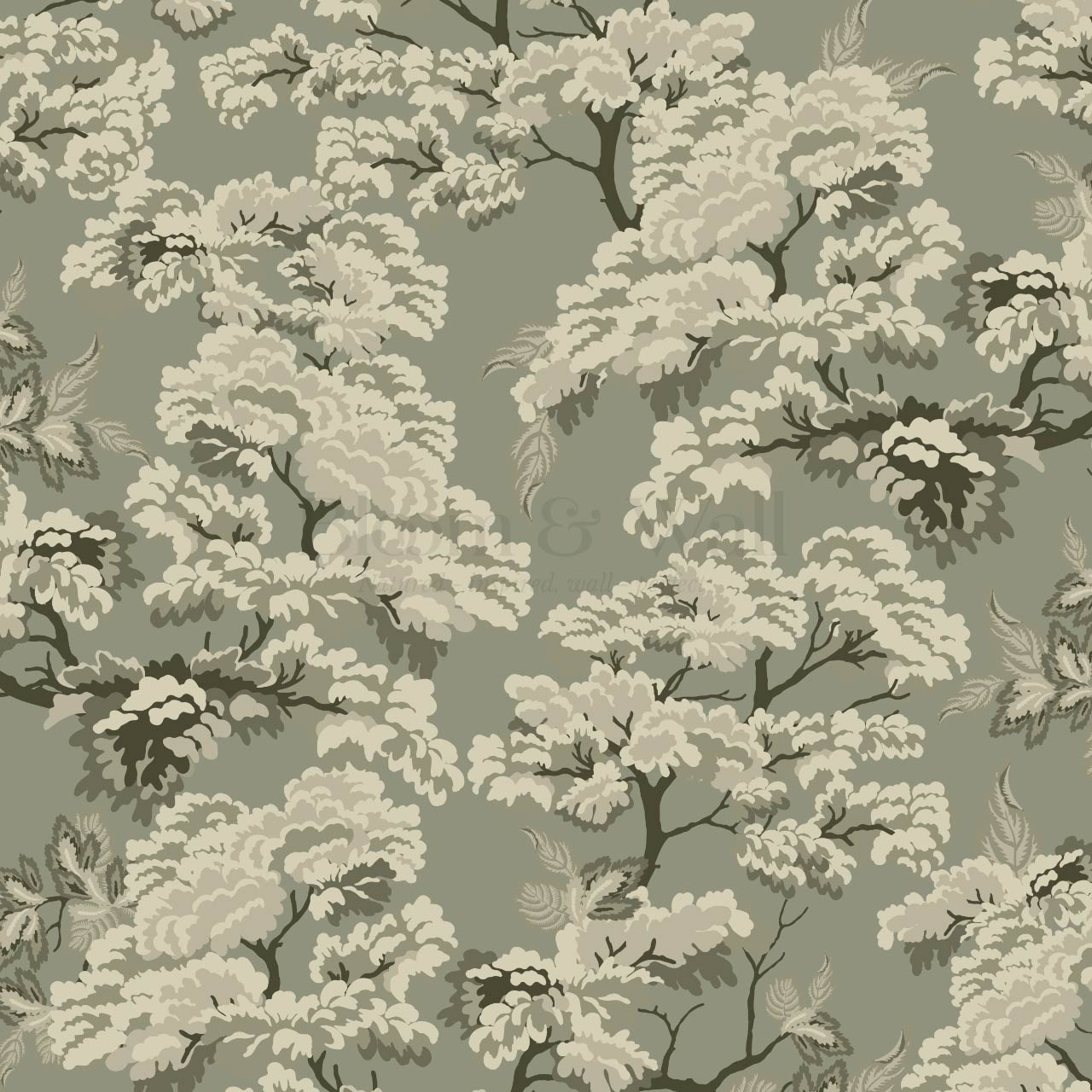 Lennon Vintage Tapestry Forest Sage Wallpaper