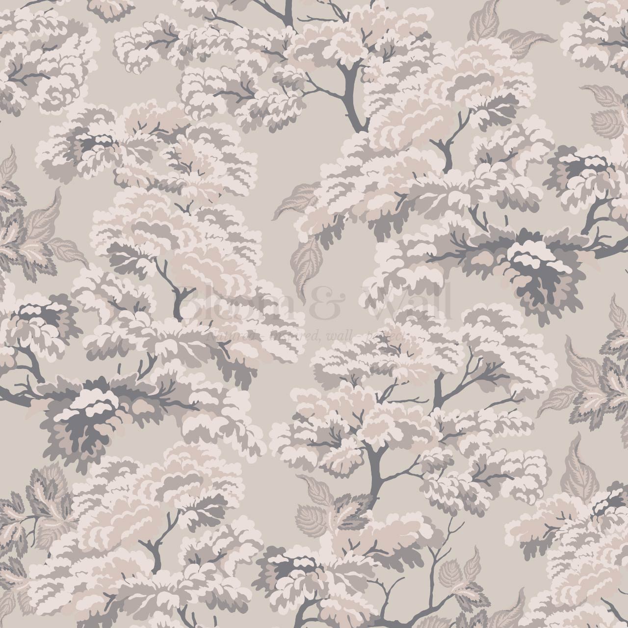 Lennon Vintage Tapestry Forest Taupe Pale Mauve Wallpaper
