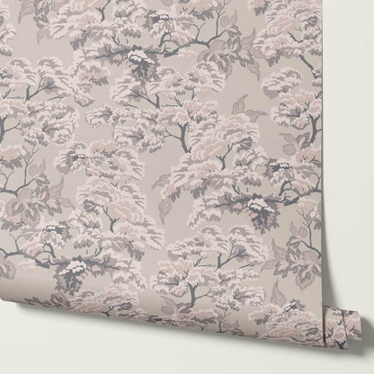Lennon Vintage Tapestry Forest Taupe Pale Mauve Wallpaper