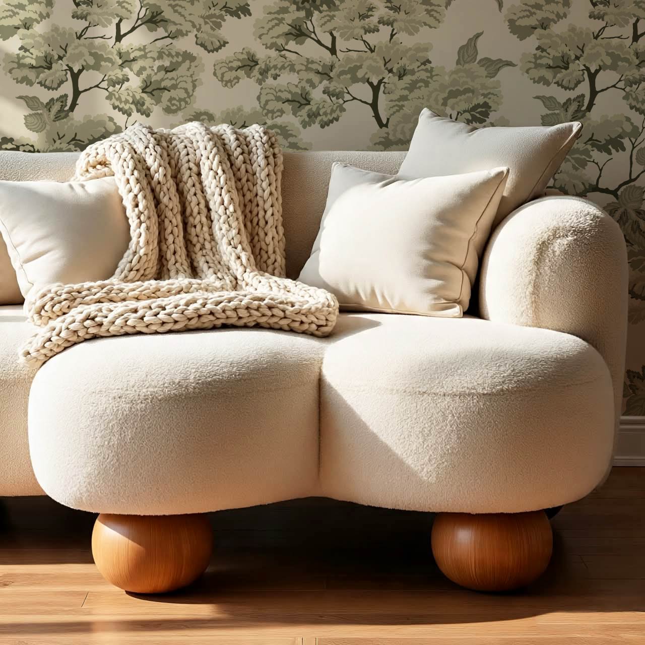 Lennon Vintage Tapestry Forest Sage Cream Wallpaper