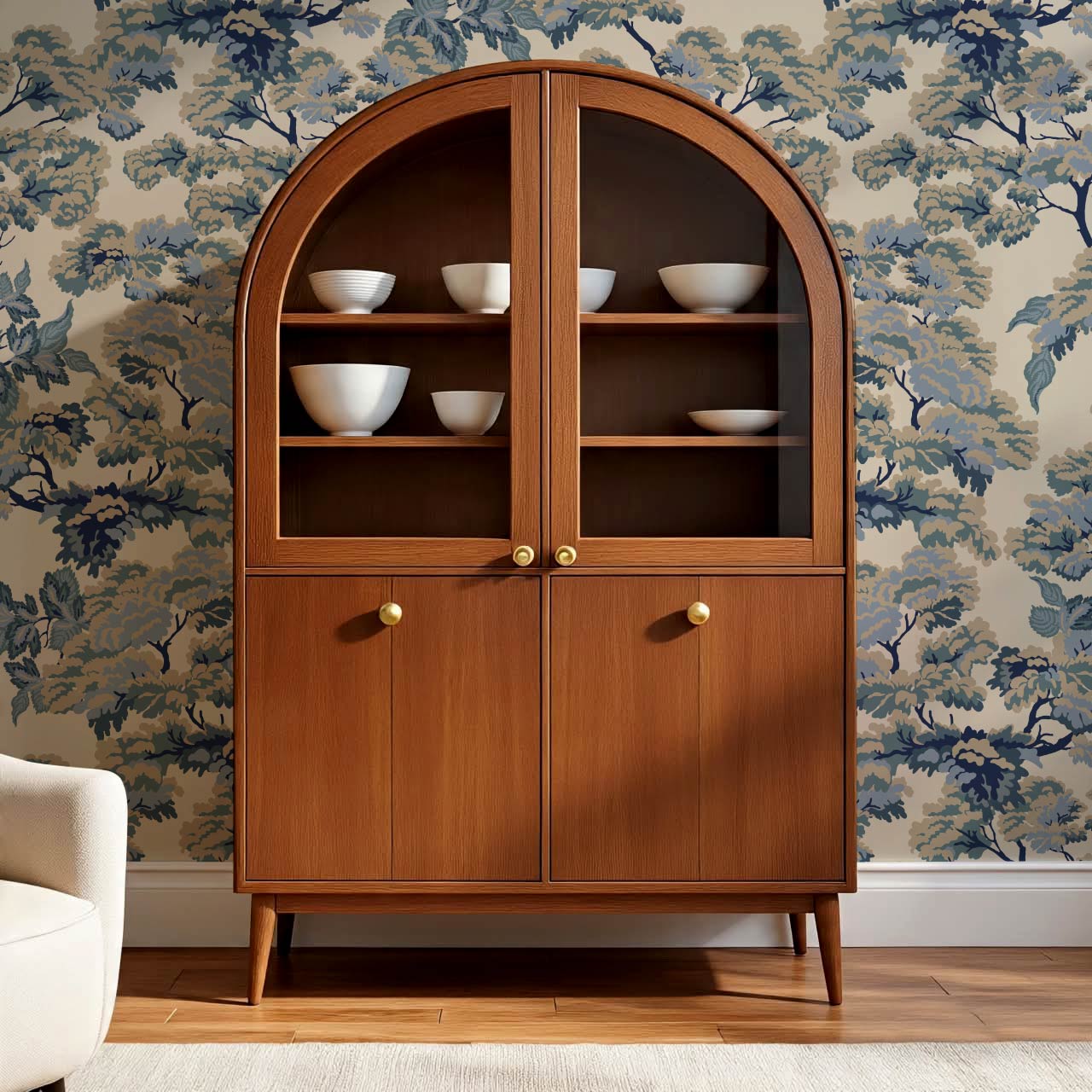 Lennon Vintage Tapestry Forest French Blue Wallpaper