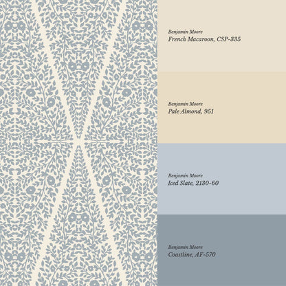 Leocadia The Silence of Vines French Blue Cream Wallpaper
