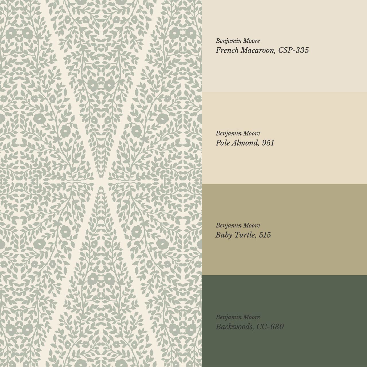 Leocadia The Silence of Vines Sage Cream Wallpaper