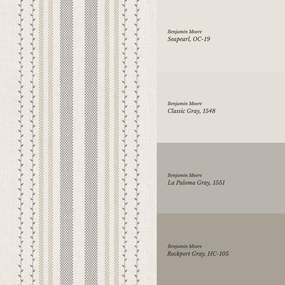 Leona Meadow Stripes Neutral Linen Ash Beige Wallpaper