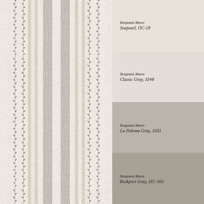 Leona Meadow Stripes Neutral Linen Ash Beige Wallpaper