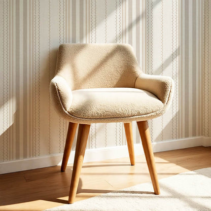 Leona Meadow Stripes Neutral Linen Clay Brown Wallpaper