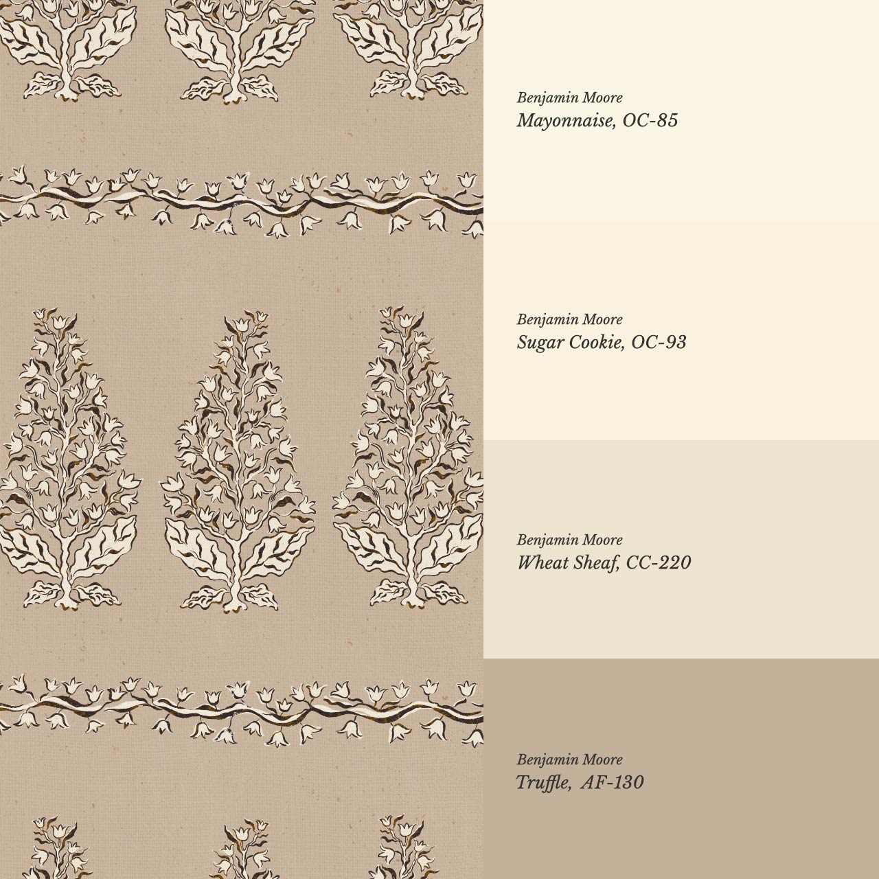 Leonor Bellflower Reverie Khaki Ivory Wallpaper