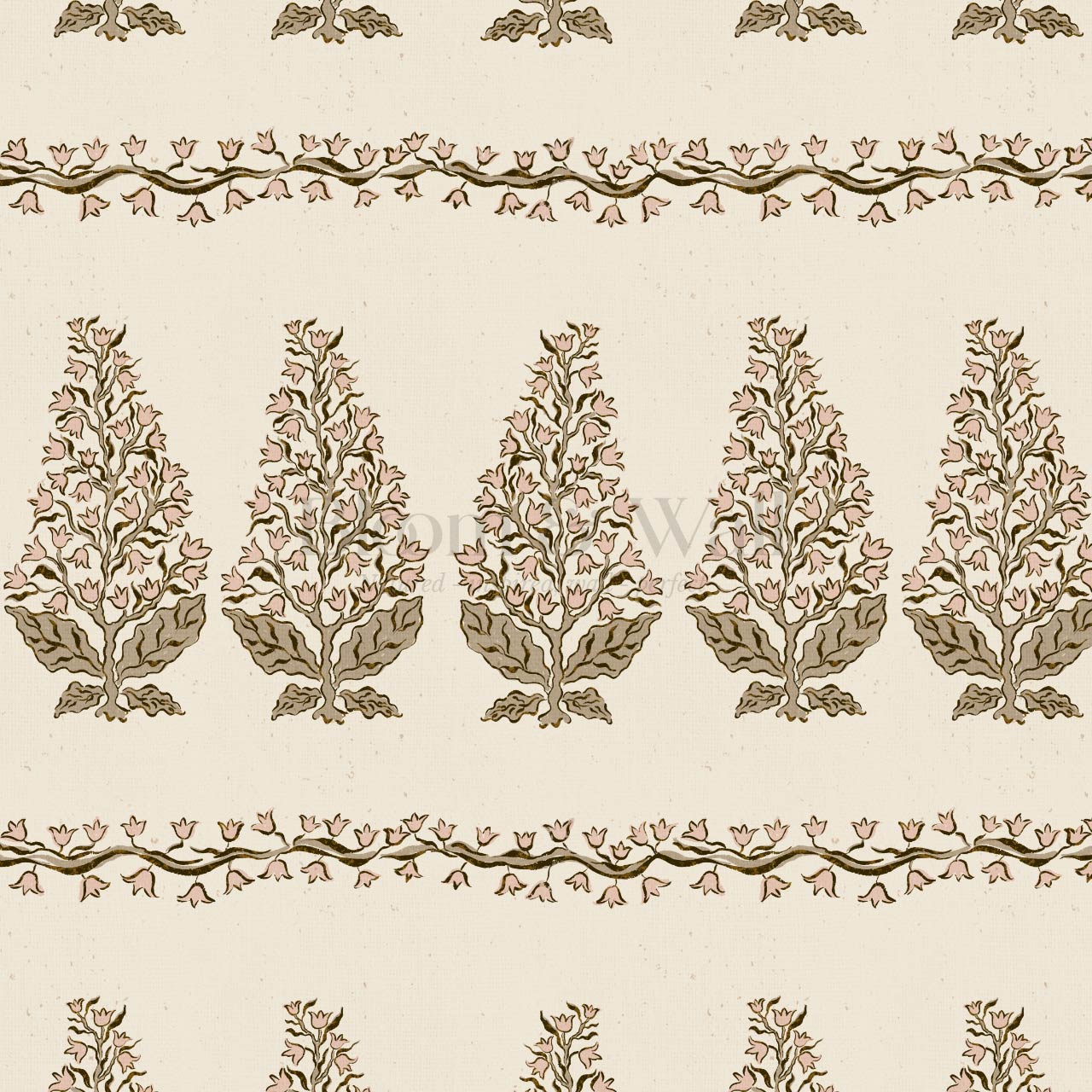 Leonor Bellflower Reverie Beige Blush Wallpaper