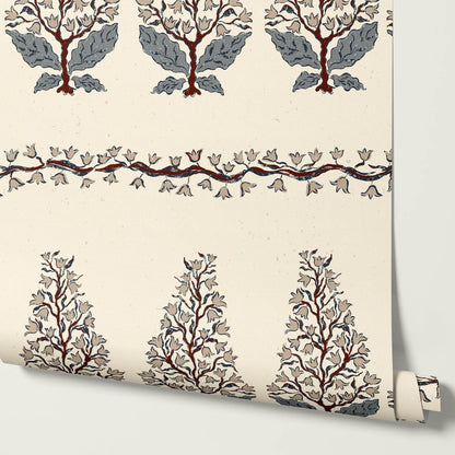 Leonor Bellflower Reverie Taupe Slate Ivory Wallpaper