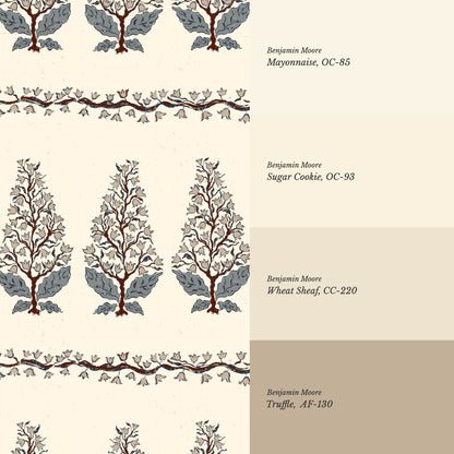Leonor Bellflower Reverie Taupe Slate Ivory Wallpaper