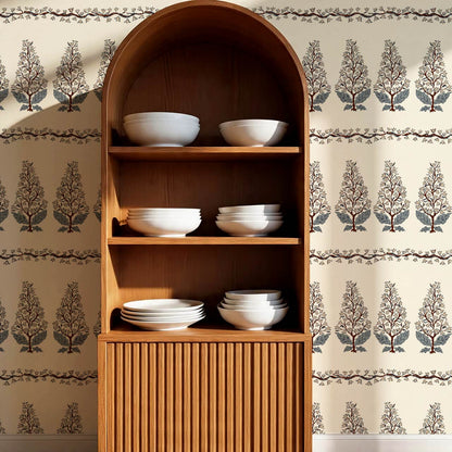 Leonor Bellflower Reverie Taupe Slate Ivory Wallpaper