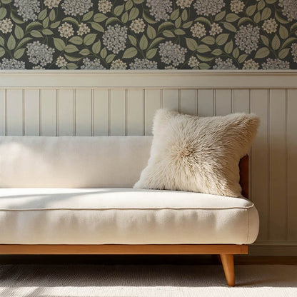 Leonora Hydrangea Botanicals Slate Sky Sage Wallpaper