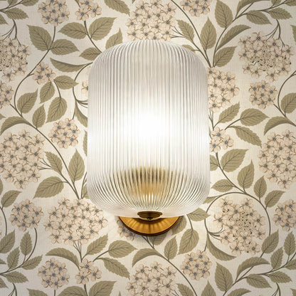 Leonora Hydrangea Botanicals Neutral Beige Olive Wallpaper