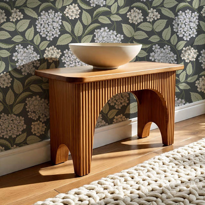 Leonora Hydrangea Botanicals Slate Sky Sage Wallpaper