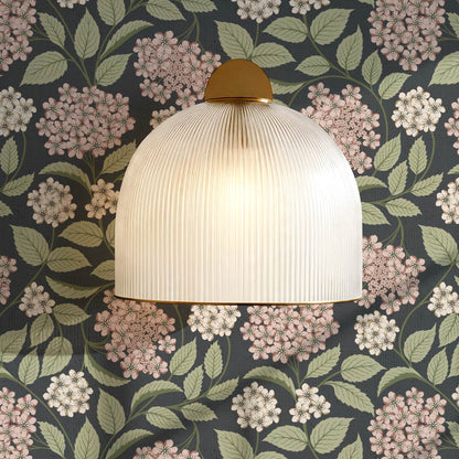 Leonora Hydrangea Botanicals Slate Blush Wallpaper