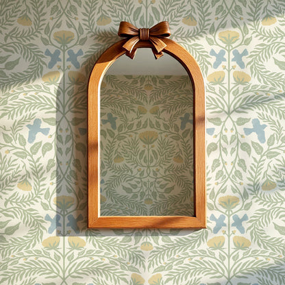 Lexi Bluebirds in the Brush Cream Sage Wallpaper