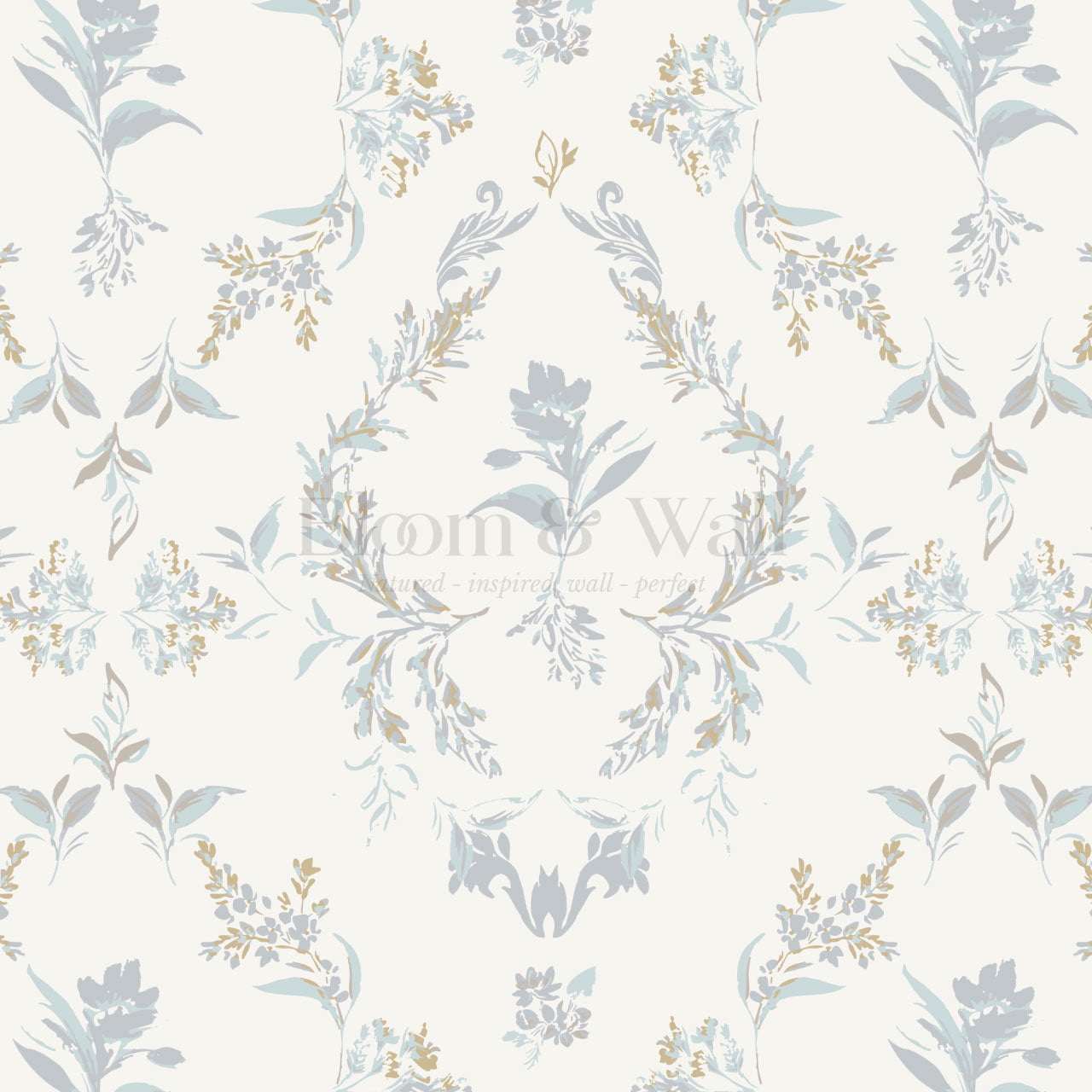 Lia Faded Opulence Dove Gold Wallpaper