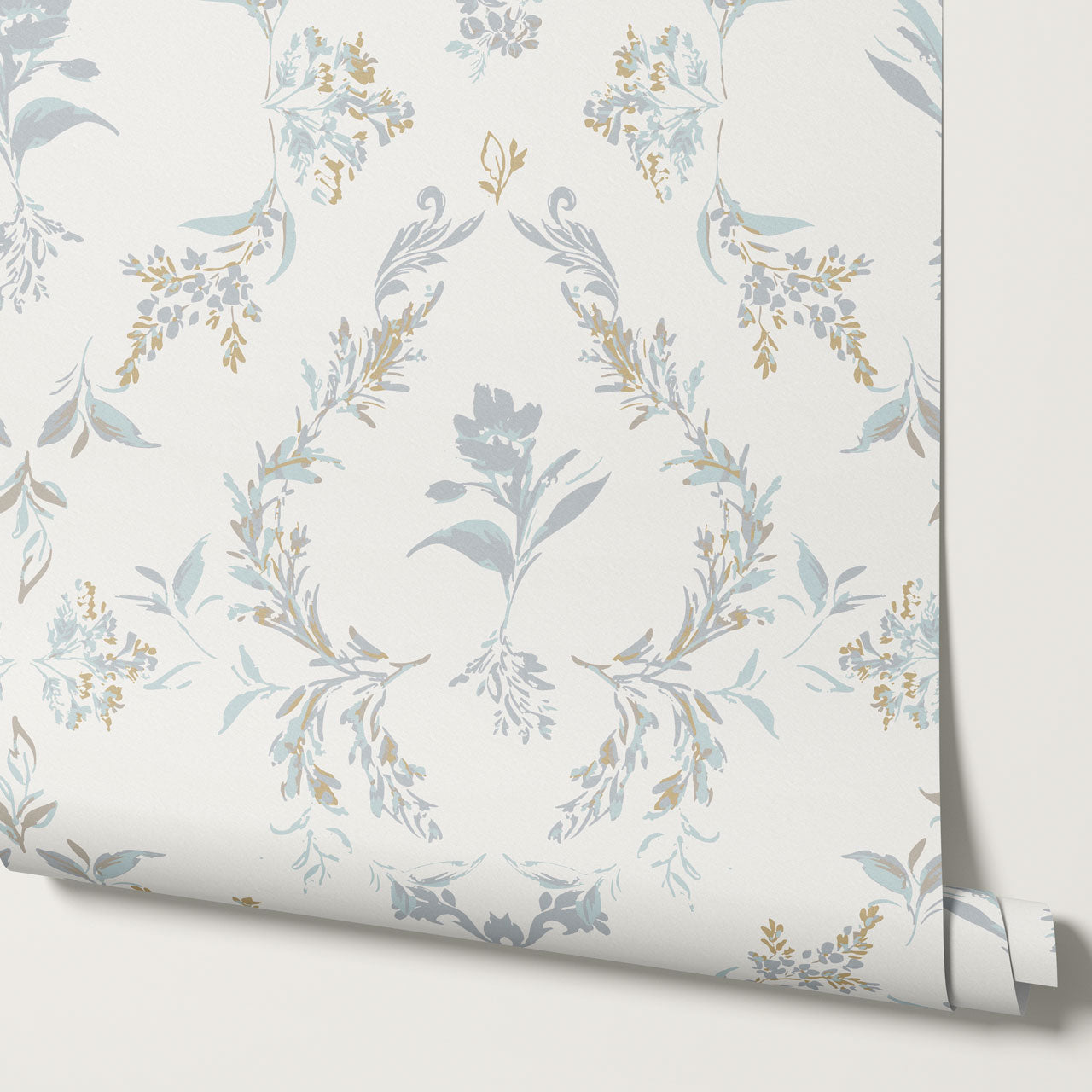Lia Faded Opulence Dove Gold Wallpaper