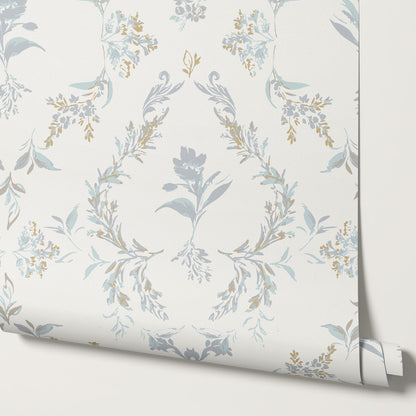 Lia Faded Opulence Dove Gold Wallpaper