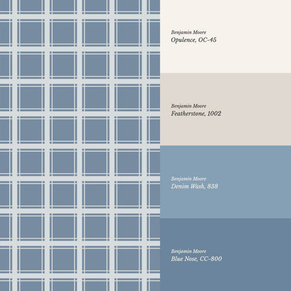 Liam Country Club Plaid Blue Wallpaper