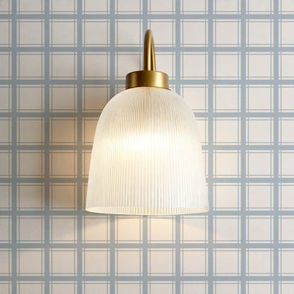 Liam Country Club Plaid Cream Grey Blue Wallpaper