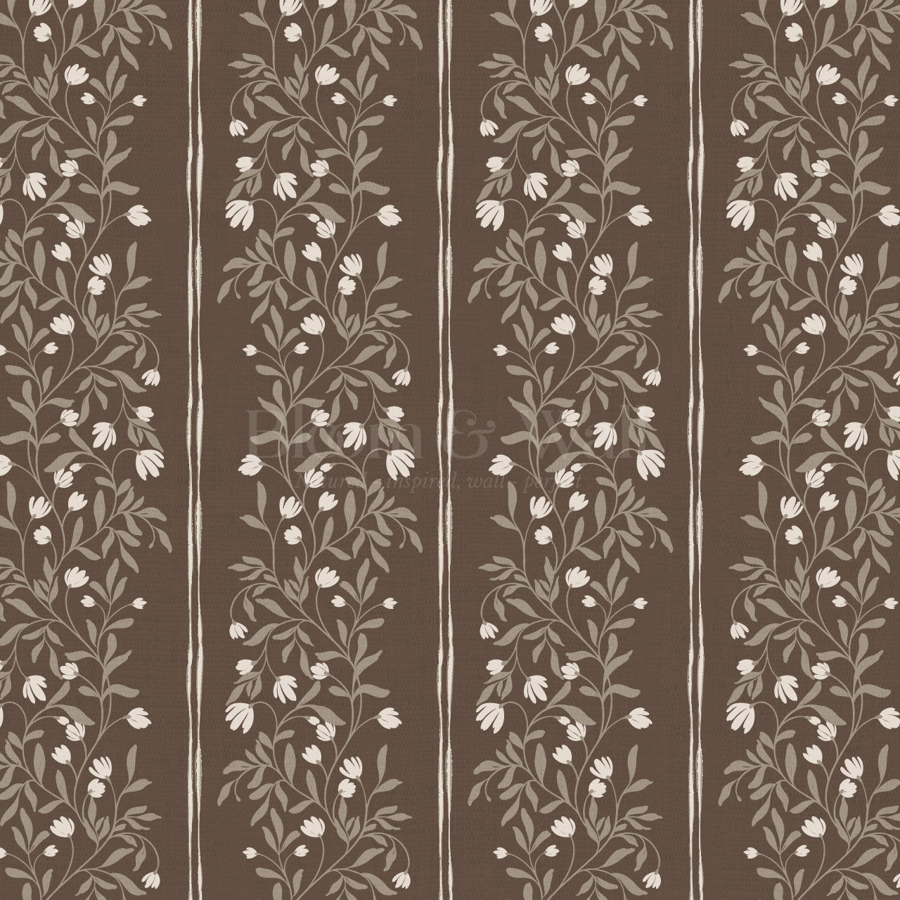 Libby Vertical Bloom Chocolate Vines Wallpaper
