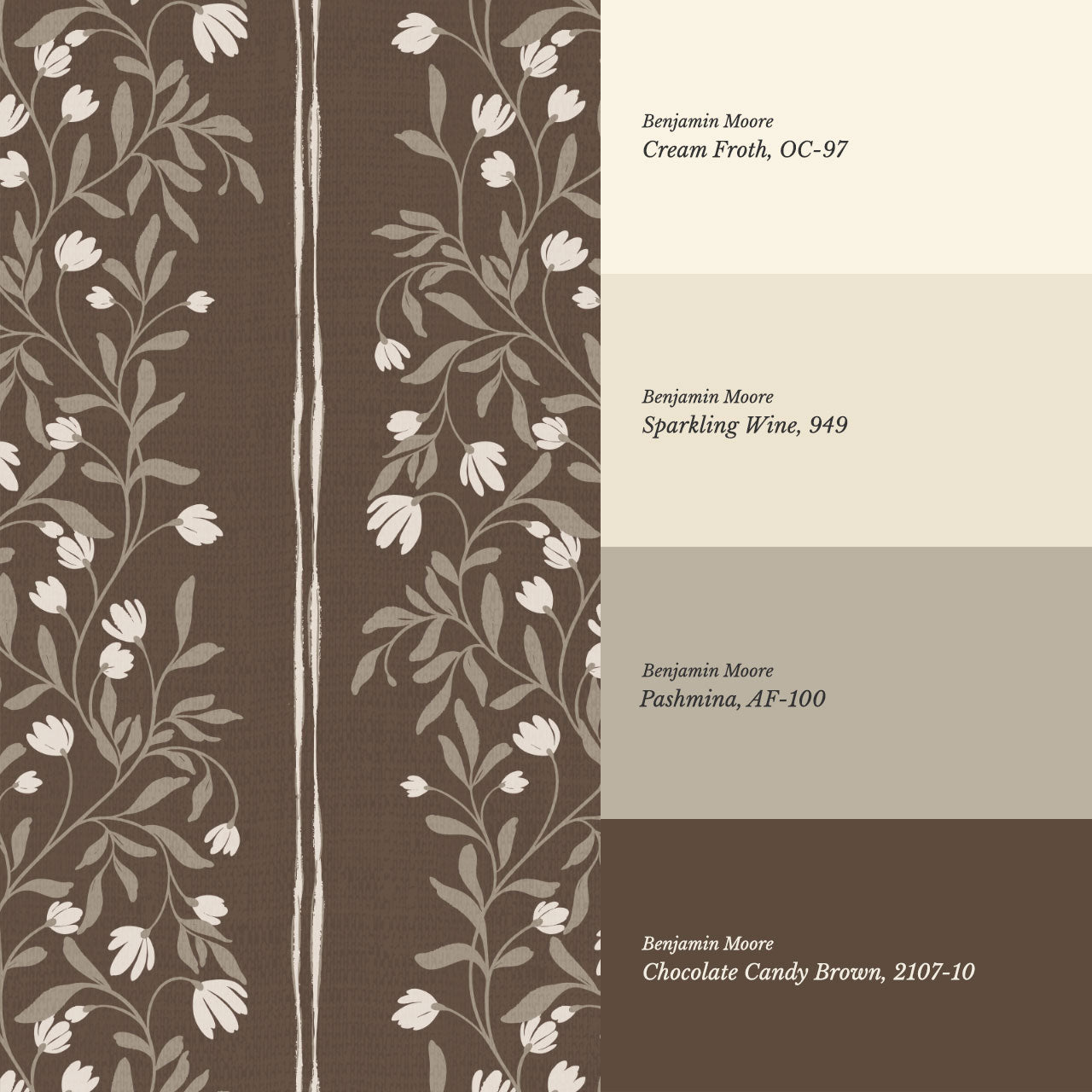 Libby Vertical Bloom Chocolate Vines Wallpaper