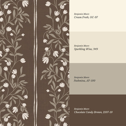 Libby Vertical Bloom Chocolate Vines Wallpaper