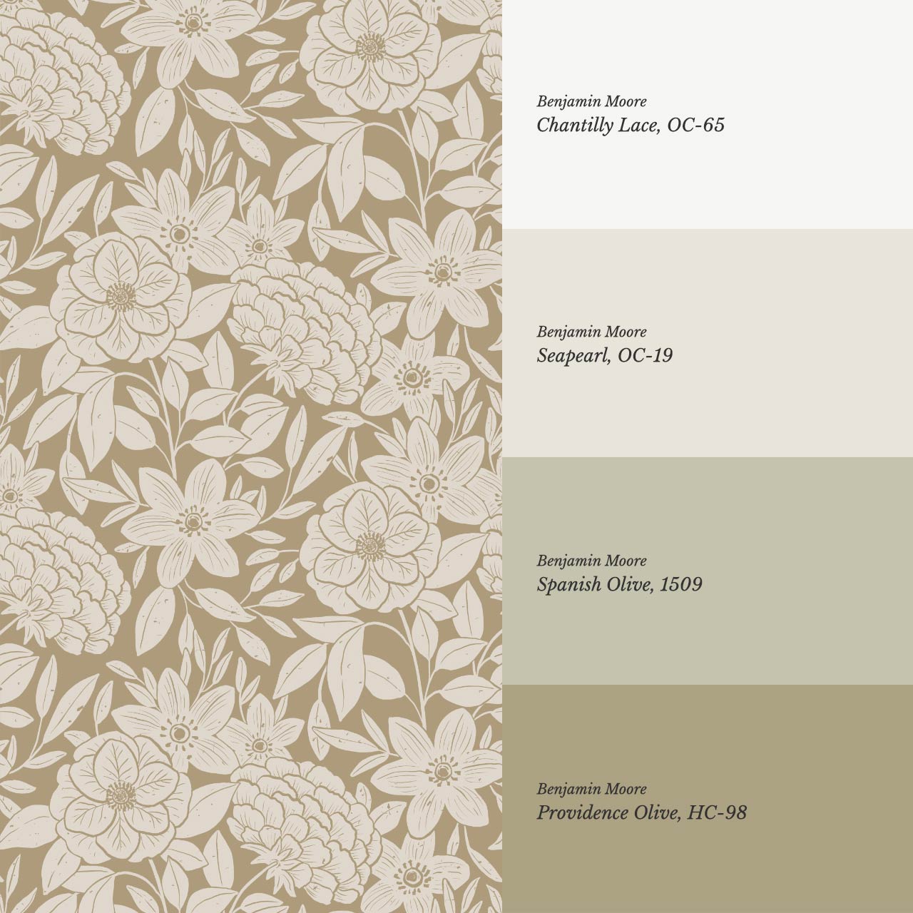 Lide Garden Olive Beige Wallpaper