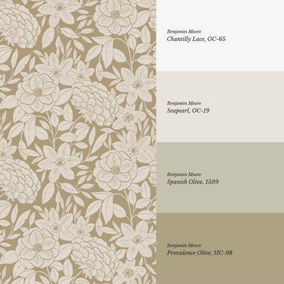 Lide Garden Olive Beige Wallpaper
