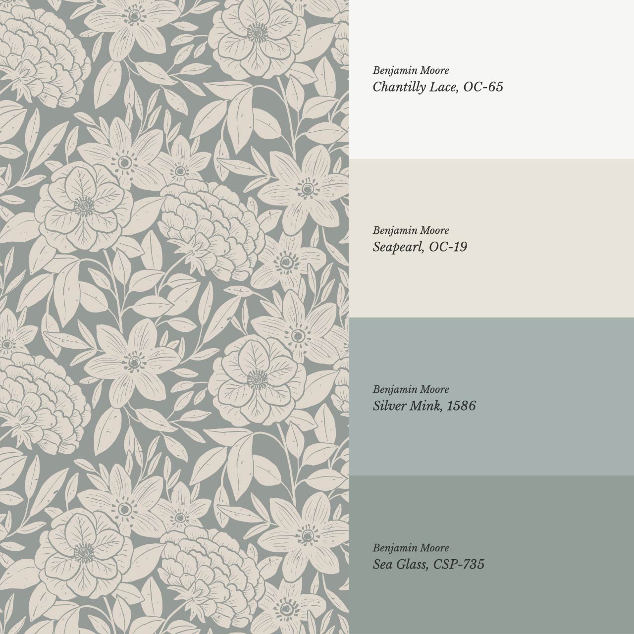 Lide Garden Sea Glass Taupe Wallpaper