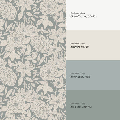 Lide Garden Sea Glass Taupe Wallpaper