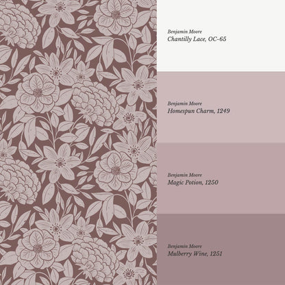 Lide Garden Plum Mauve Wallpaper