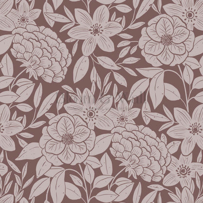 Lide Garden Plum Mauve Wallpaper