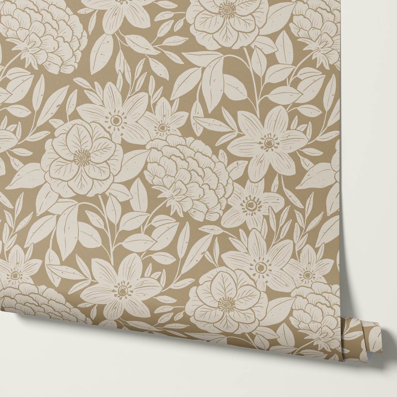 Lide Garden Olive Beige Wallpaper