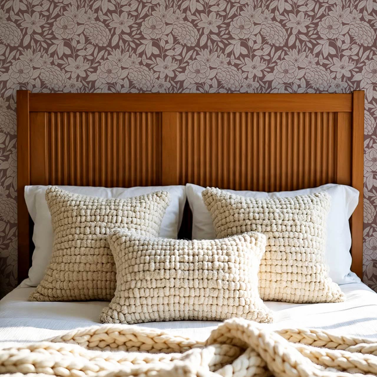 Lide Garden Plum Mauve Wallpaper