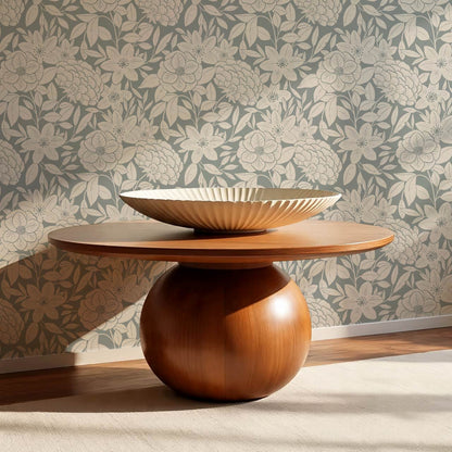 Lide Garden Sea Glass Taupe Wallpaper