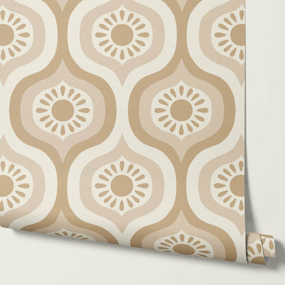 Lidia Infinite Sunshine Groove Neutral Beige Wallpaper