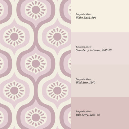 Lidia Infinite Sunshine Groove Plum Ivory Wallpaper