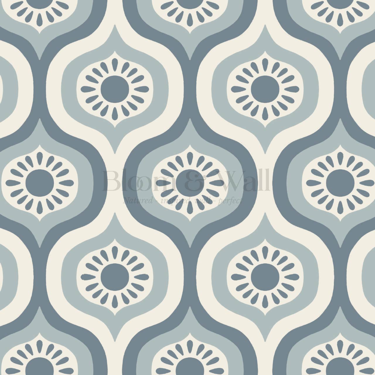 Lidia Infinite Sunshine Groove Slate Ivory Wallpaper