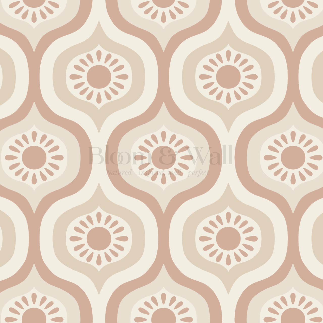 Lidia Infinite Sunshine Groove Warm Clay Beige Wallpaper