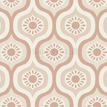 Lidia Infinite Sunshine Groove Warm Clay Beige Wallpaper