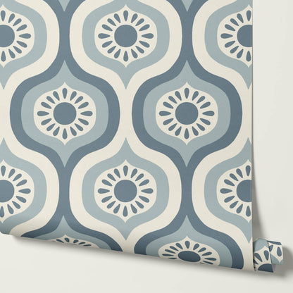 Lidia Infinite Sunshine Groove Slate Ivory Wallpaper