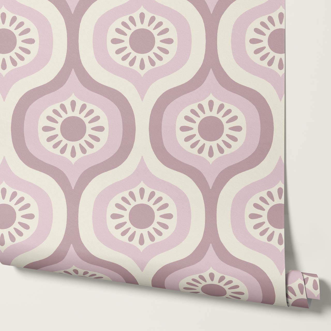 Lidia Infinite Sunshine Groove Plum Ivory Wallpaper