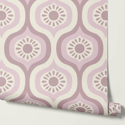 Lidia Infinite Sunshine Groove Plum Ivory Wallpaper