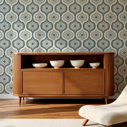 Lidia Infinite Sunshine Groove Slate Ivory Wallpaper