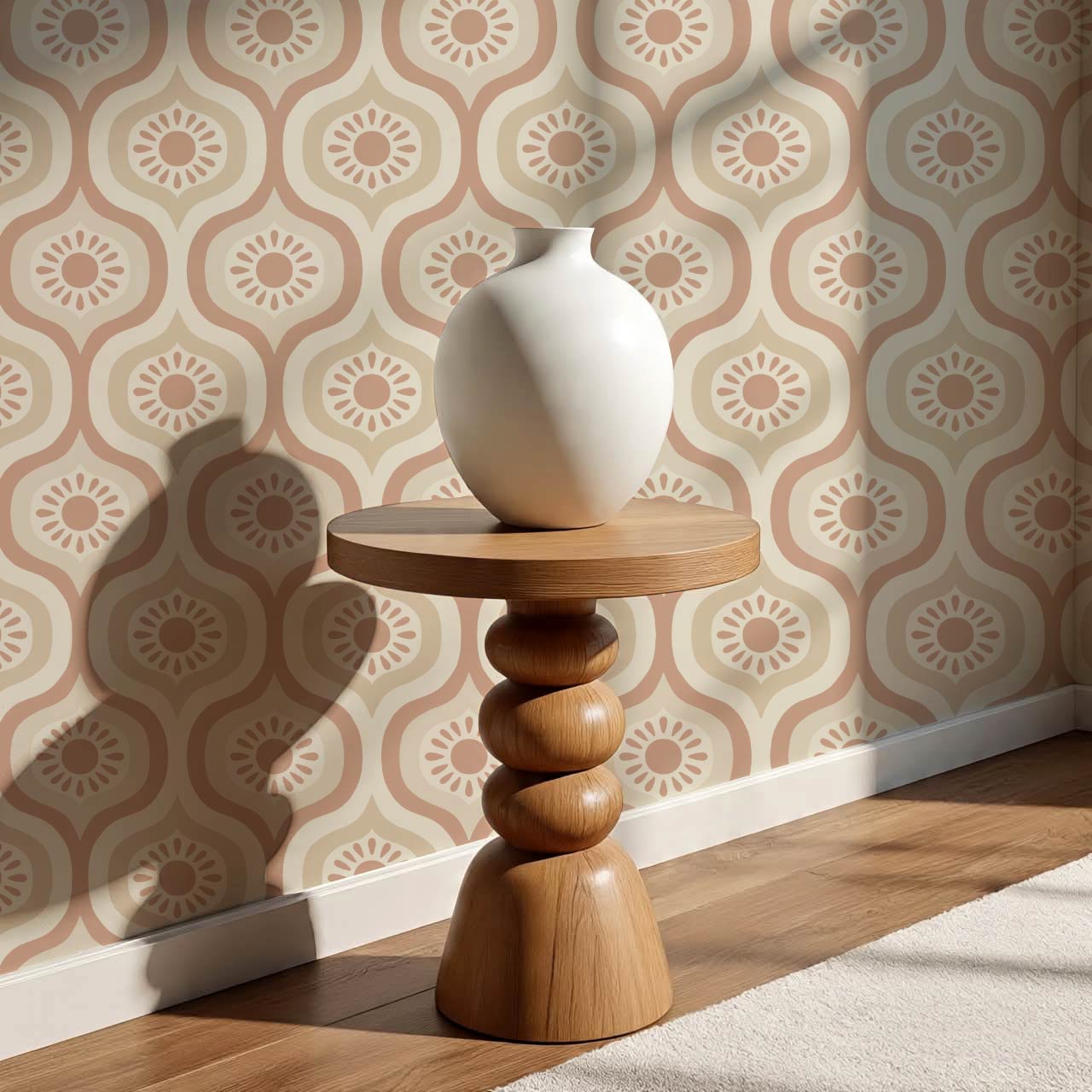 Lidia Infinite Sunshine Groove Warm Clay Beige Wallpaper